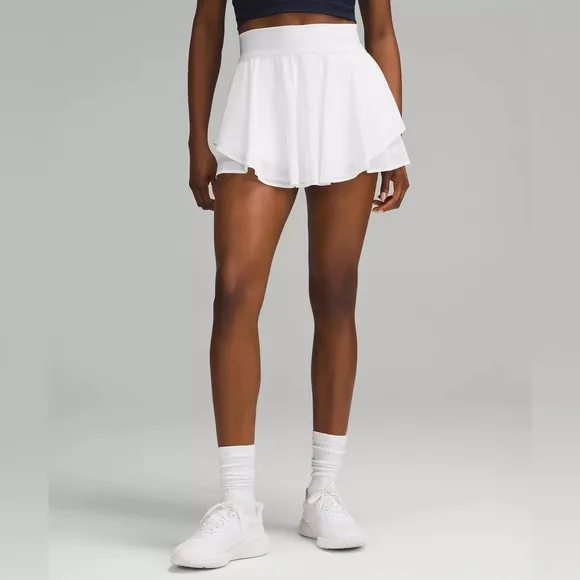 Lululemon White Women's Double Lined Tennis Skirt court revival