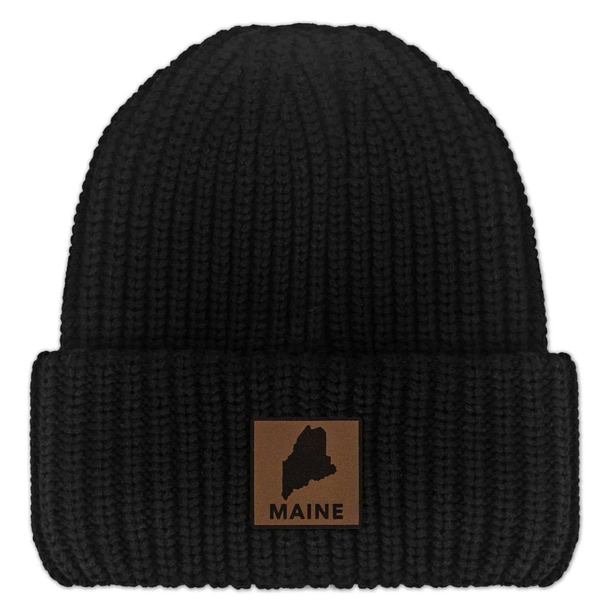 Maine Leather Patch Chunky Knit