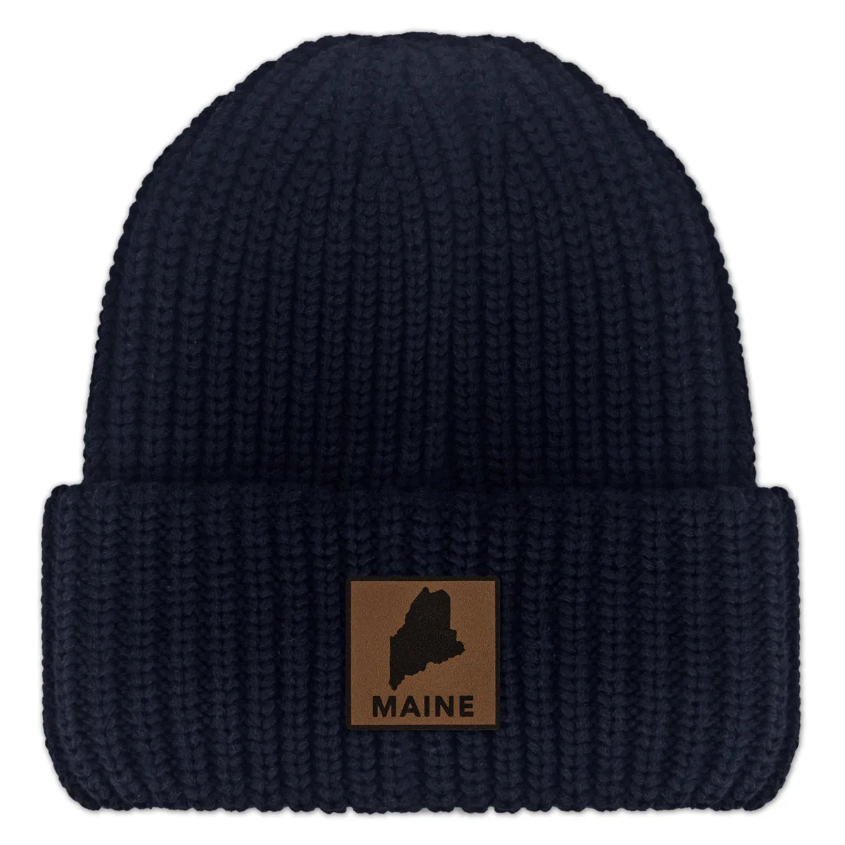 Maine Leather Patch Chunky Knit