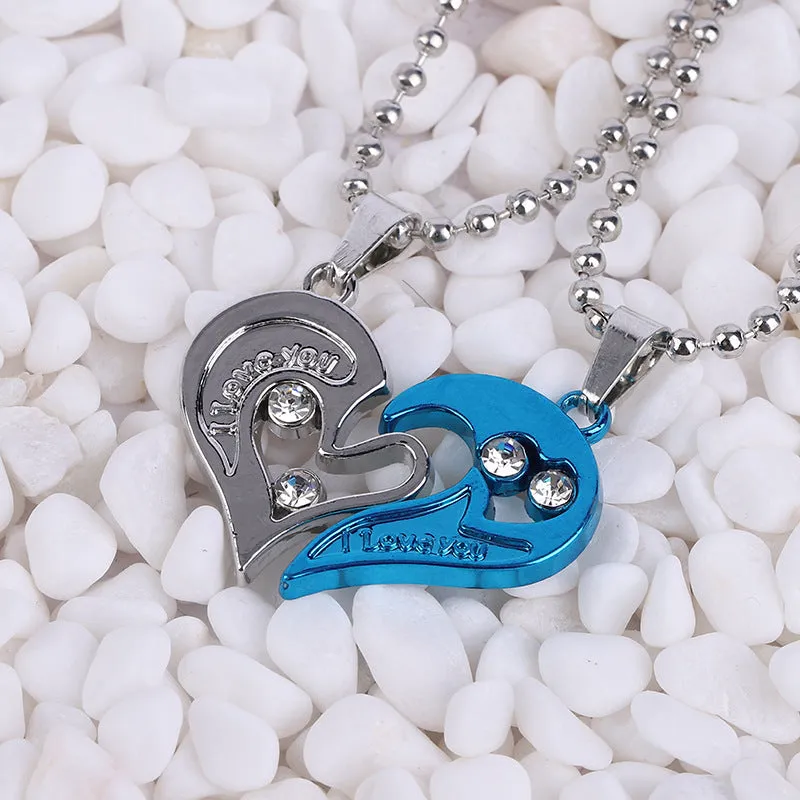 Matching Friendship Promise Couple Heart Necklace