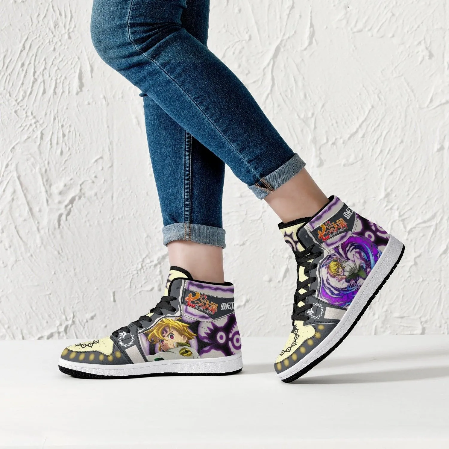 Meliodas Seven Deadly Sins Mid 1 Basketball Shoes