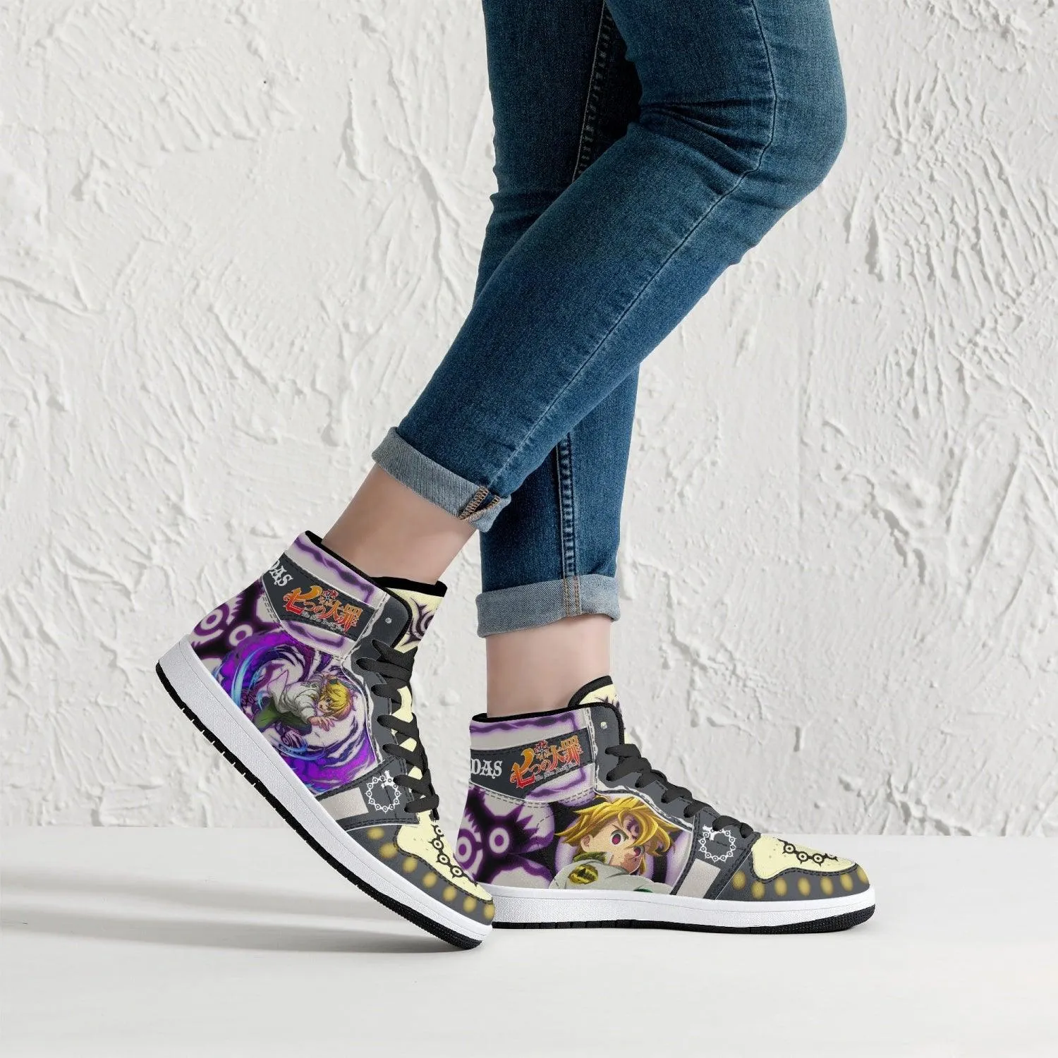 Meliodas Seven Deadly Sins Mid 1 Basketball Shoes
