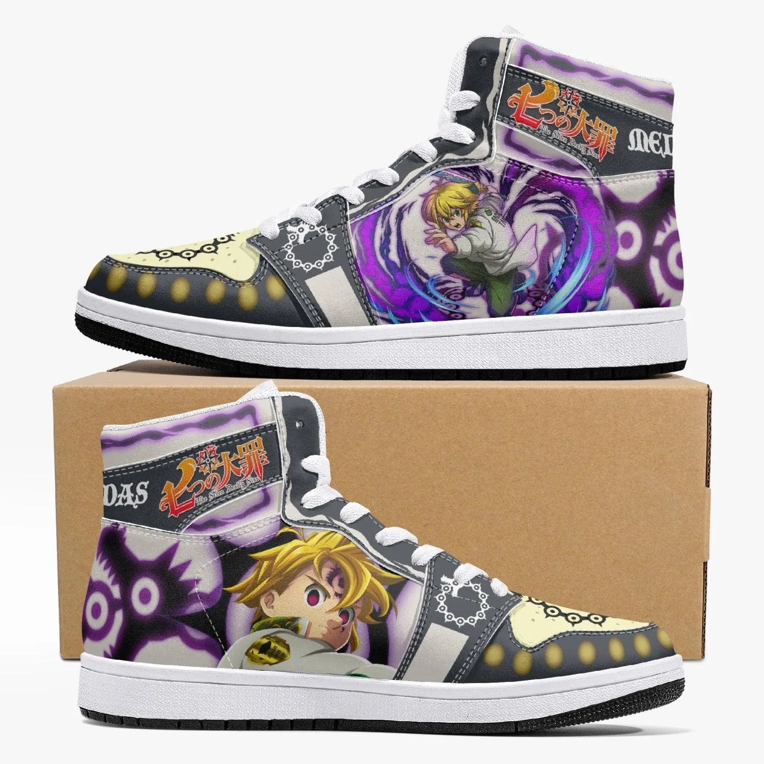 Meliodas Seven Deadly Sins Mid 1 Basketball Shoes