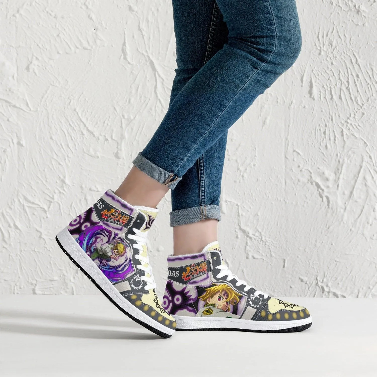 Meliodas Seven Deadly Sins Mid 1 Basketball Shoes