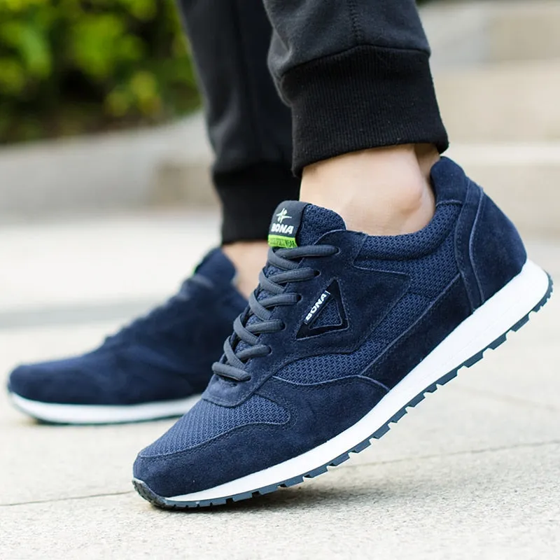 Men Running Shoes Lace Up Mesh