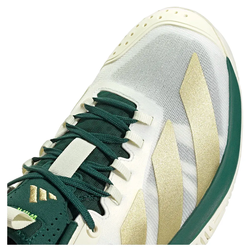 Men`s Adizero Cybersonic 2 Tennis Shoes Core White and Gold Metallic