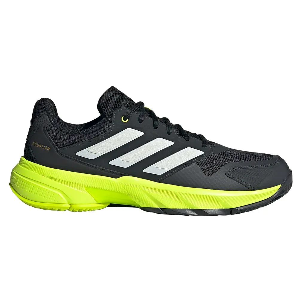 Men`s CourtJam Control 3 Tennis Shoes Carbon and Lucid Lemon