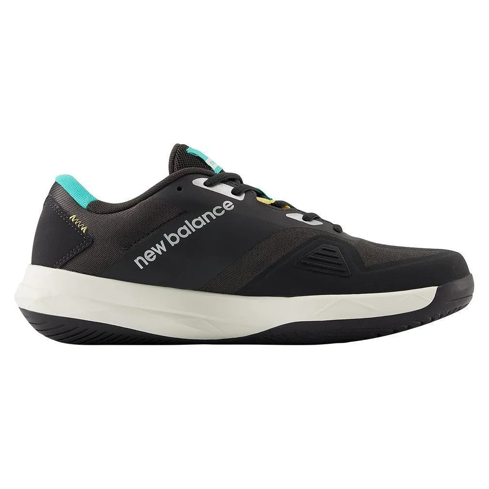 Men`s FuelCell 796v4 2E Width Tennis Shoes Black Cement and Cyber Jade