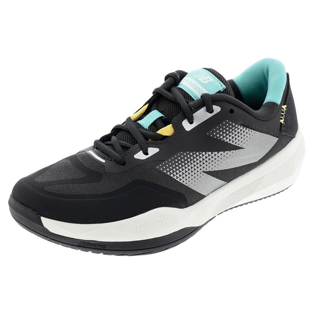 Men`s FuelCell 796v4 2E Width Tennis Shoes Black Cement and Cyber Jade