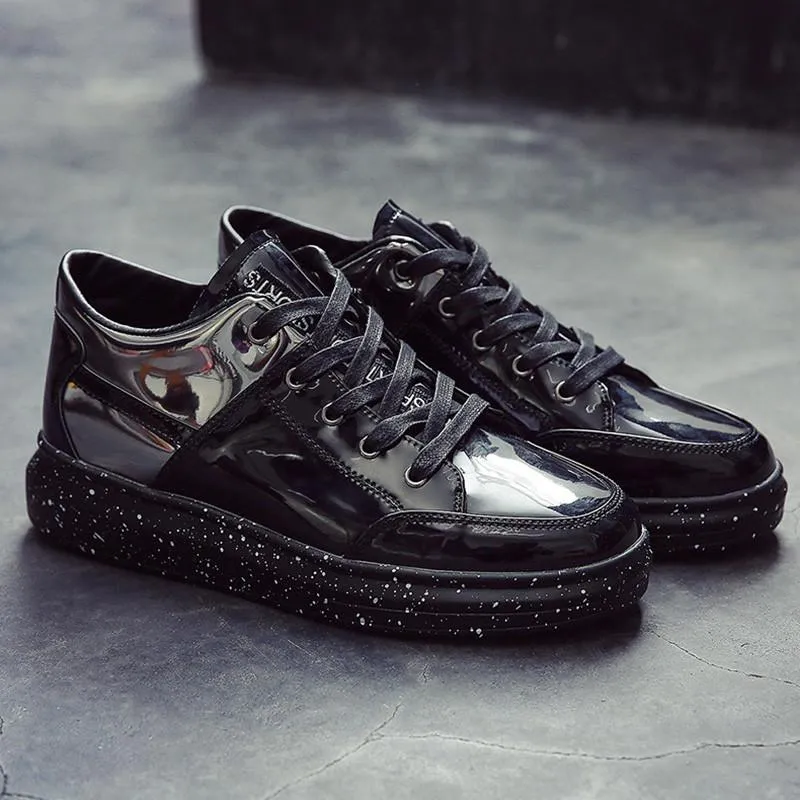 Men's Hip Hop Leather Platform High Tops