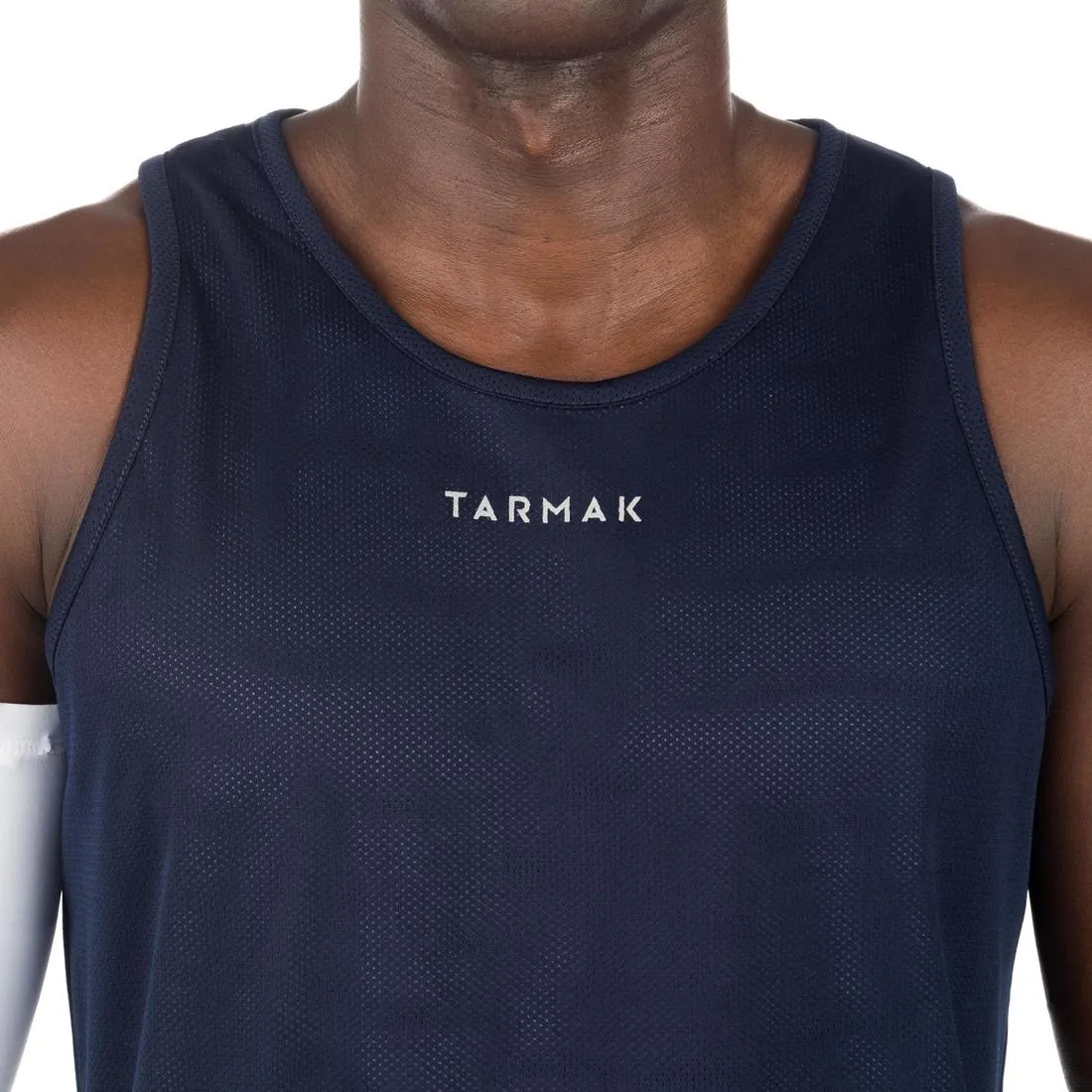 Men's Intermediate Reversible Basketball Tank Top - White/Blue