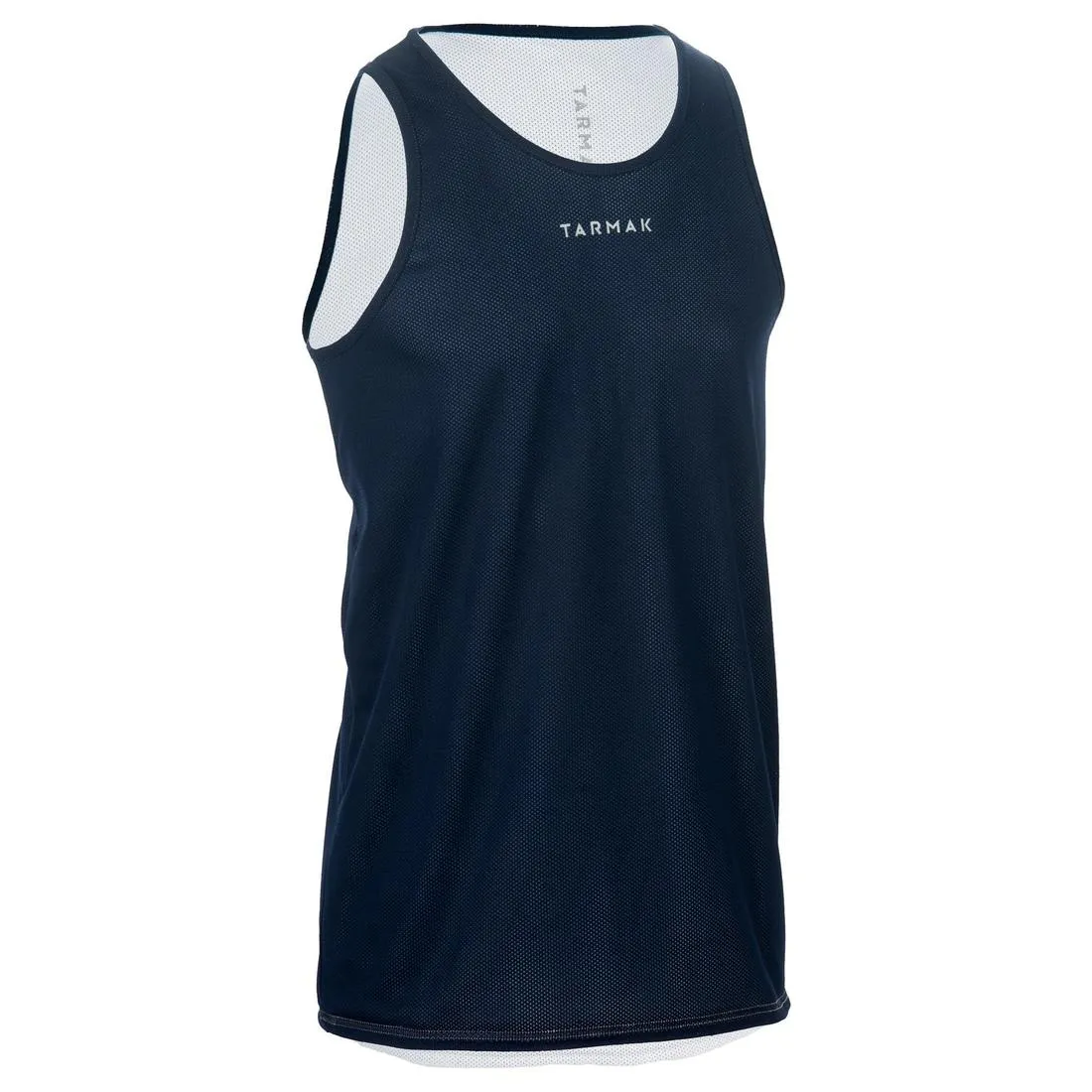 Men's Intermediate Reversible Basketball Tank Top - White/Blue