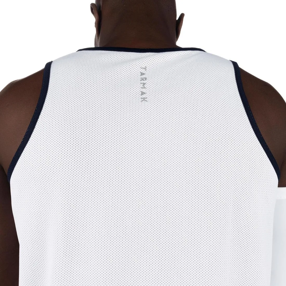 Men's Intermediate Reversible Basketball Tank Top - White/Blue