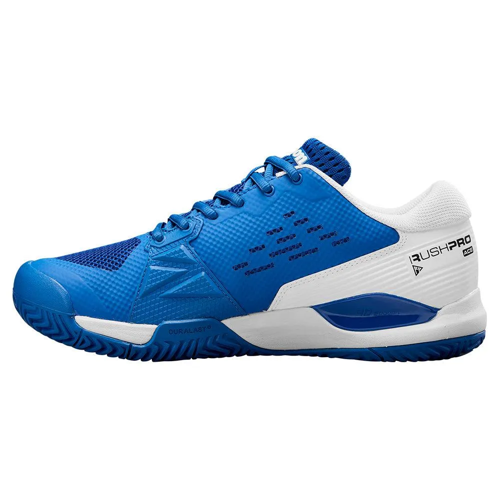 Men`s Rush Pro Ace Tennis Shoes Deja Vu Blue and White