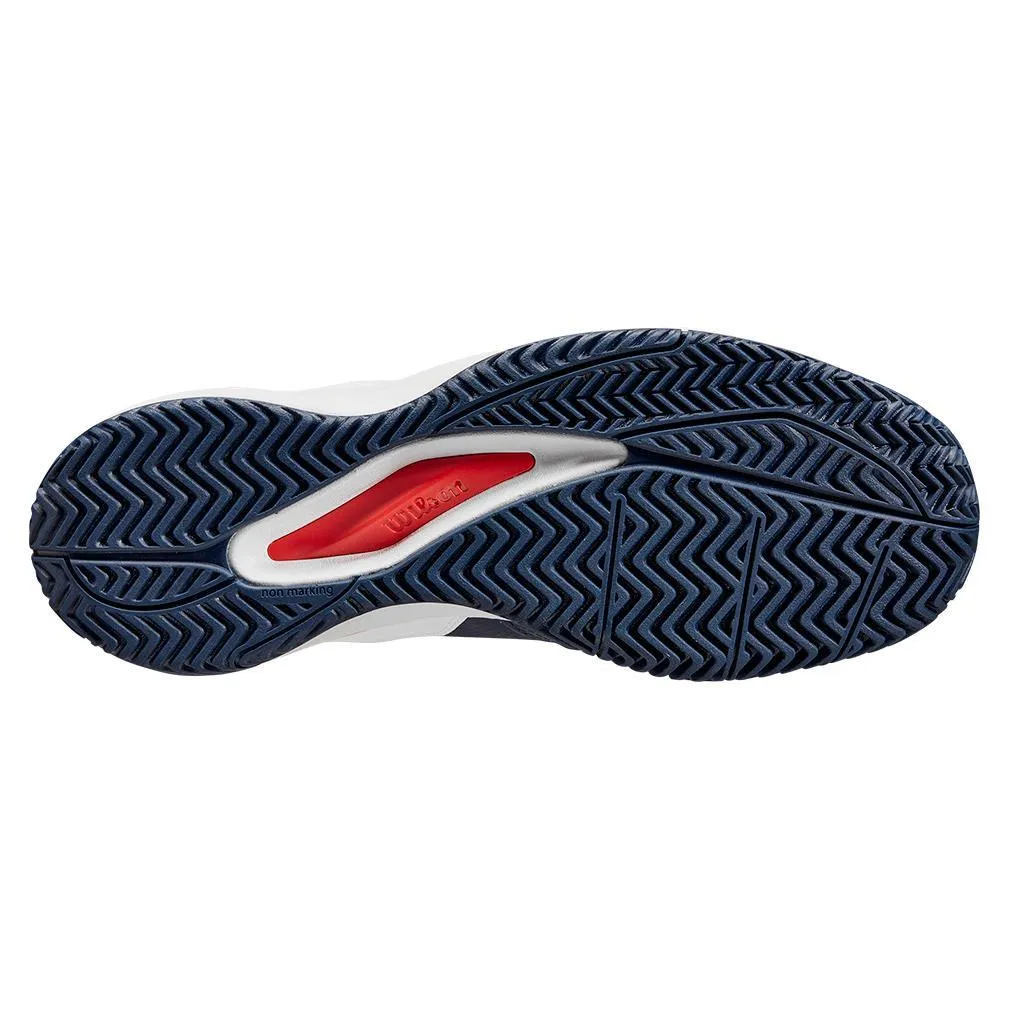Men's Rush Pro Ace Wide Tennis Shoes Navy Blazer and White