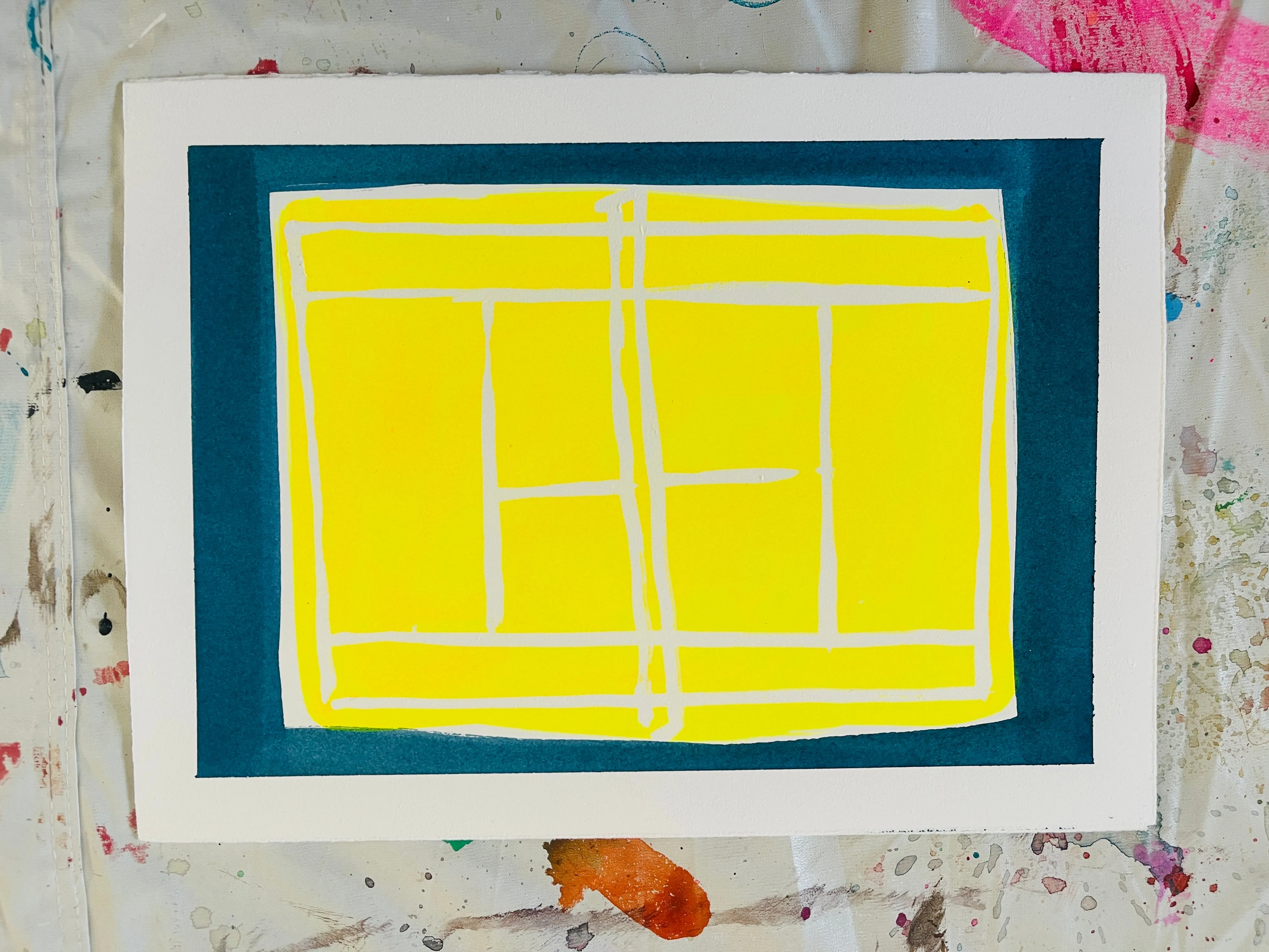 Neon Yellow Court- 11 x 15