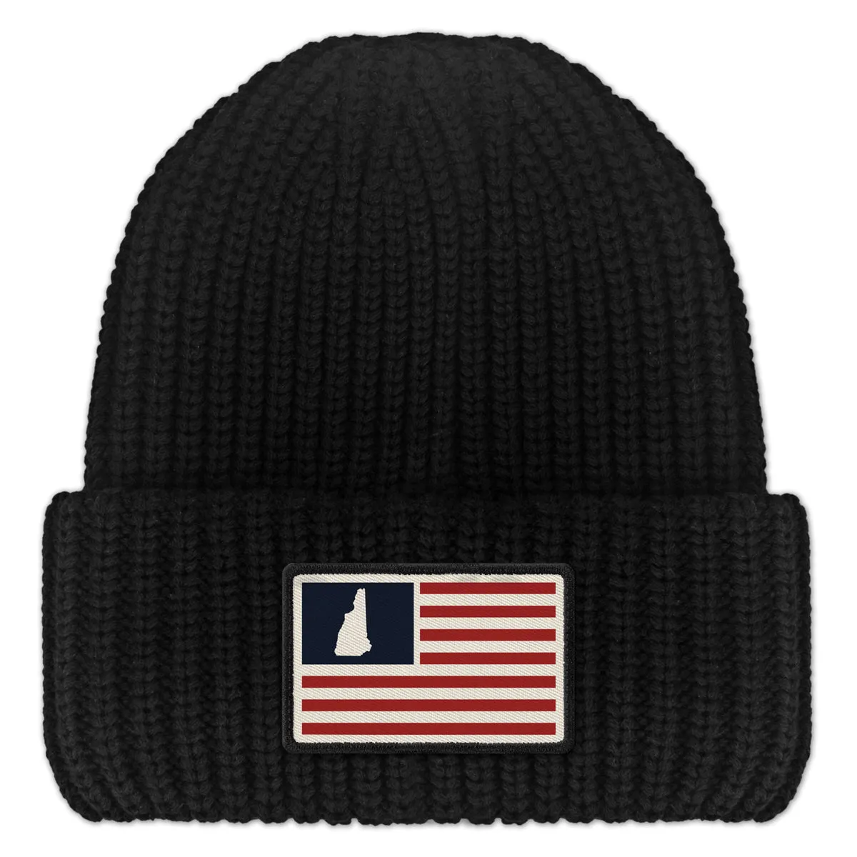 New Hampshire USA Flag Patch Chunky Knit