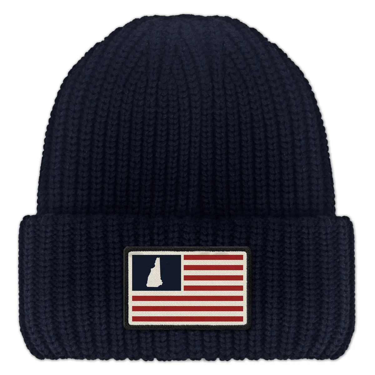 New Hampshire USA Flag Patch Chunky Knit