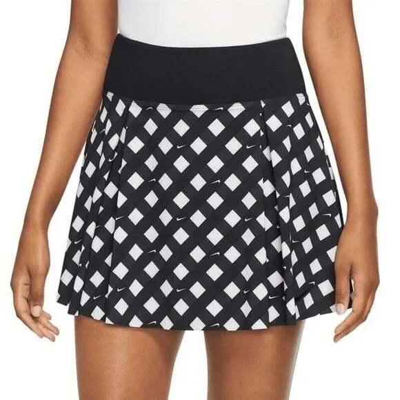 Nike Court Tennis Skirt Womens XS Black Plaid DX1142 010