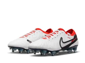 NIKE LEGEND 10 ELITE SG-PRO AC- WHITE/BLACK- BRIGHT CRIMSON