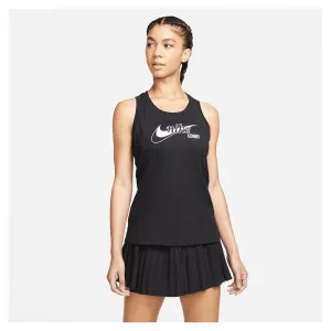 Nike Women's Court Dri-Fit Tank Swoosh Tennis (Black)