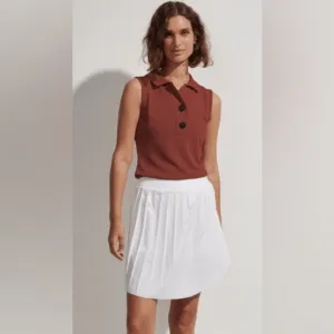 NWT Varley Newman High Rise Skort 14.5&quot; White Size Large