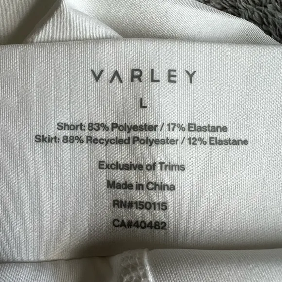 NWT Varley Newman High Rise Skort 14.5&quot; White Size Large