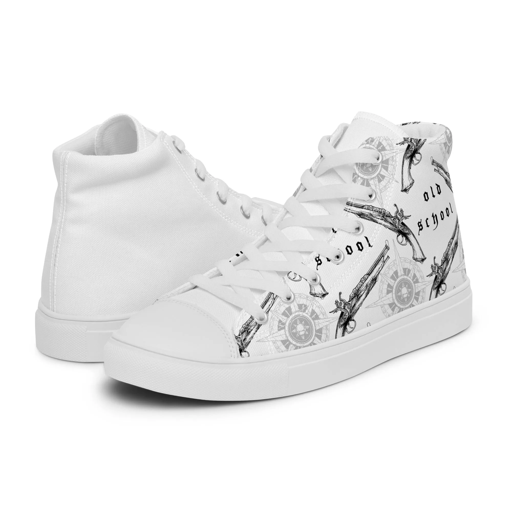 Old School Flintlock Men’s high top canvas shoes