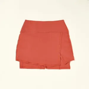Over-Time Recycled Poly Double Layer Skort in Hotsauce