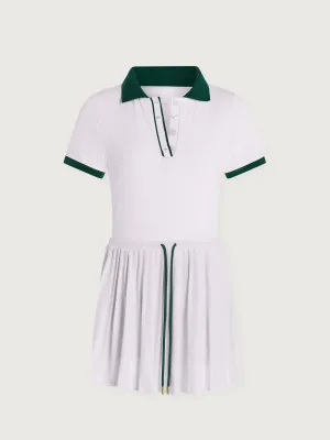 Paloma Court Dress 30 in White/Forrest