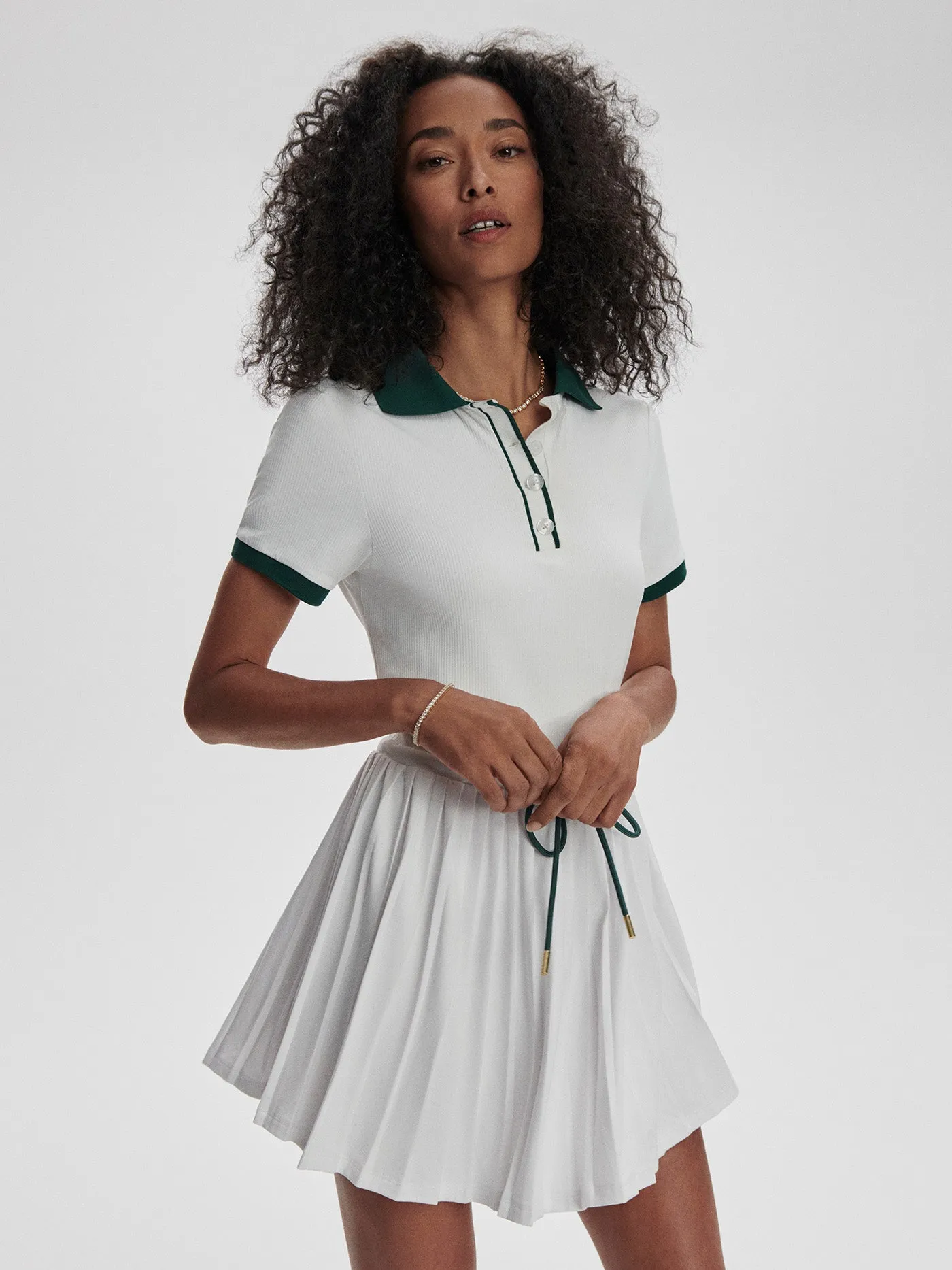 Paloma Court Dress 30 in White/Forrest