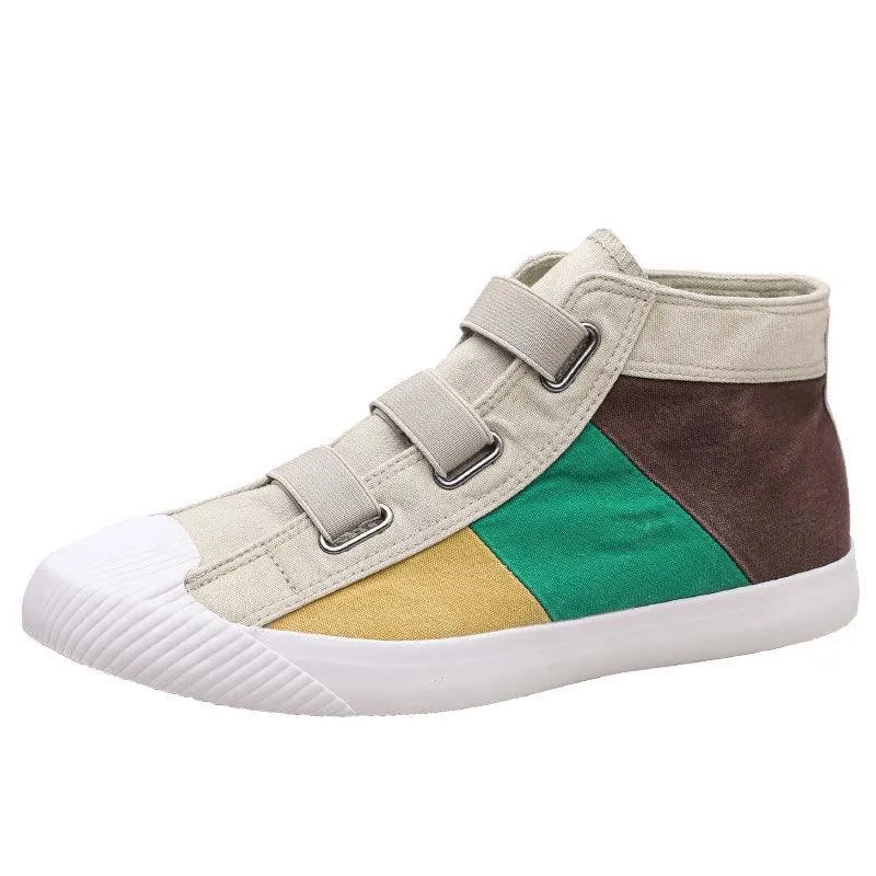 Plus Size 38-44 Summer Men High-top Canvas Sneakers Comfortable Running Basketball Shoes Breathable Shockproof Non-slip Shoes