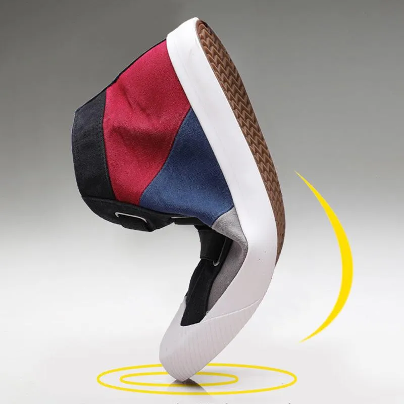 Plus Size 38-44 Summer Men High-top Canvas Sneakers Comfortable Running Basketball Shoes Breathable Shockproof Non-slip Shoes
