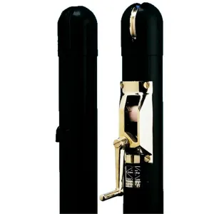 Premium Round 2 7/8 Inch Tennis Net Posts with Internal Winder (Black)