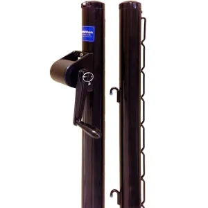 Premium Tennis Net Posts with External Winder (Black)