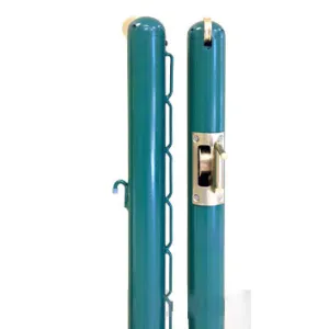 Premium Tennis Round 3 Inch Net Posts with Internal Winder (Green)