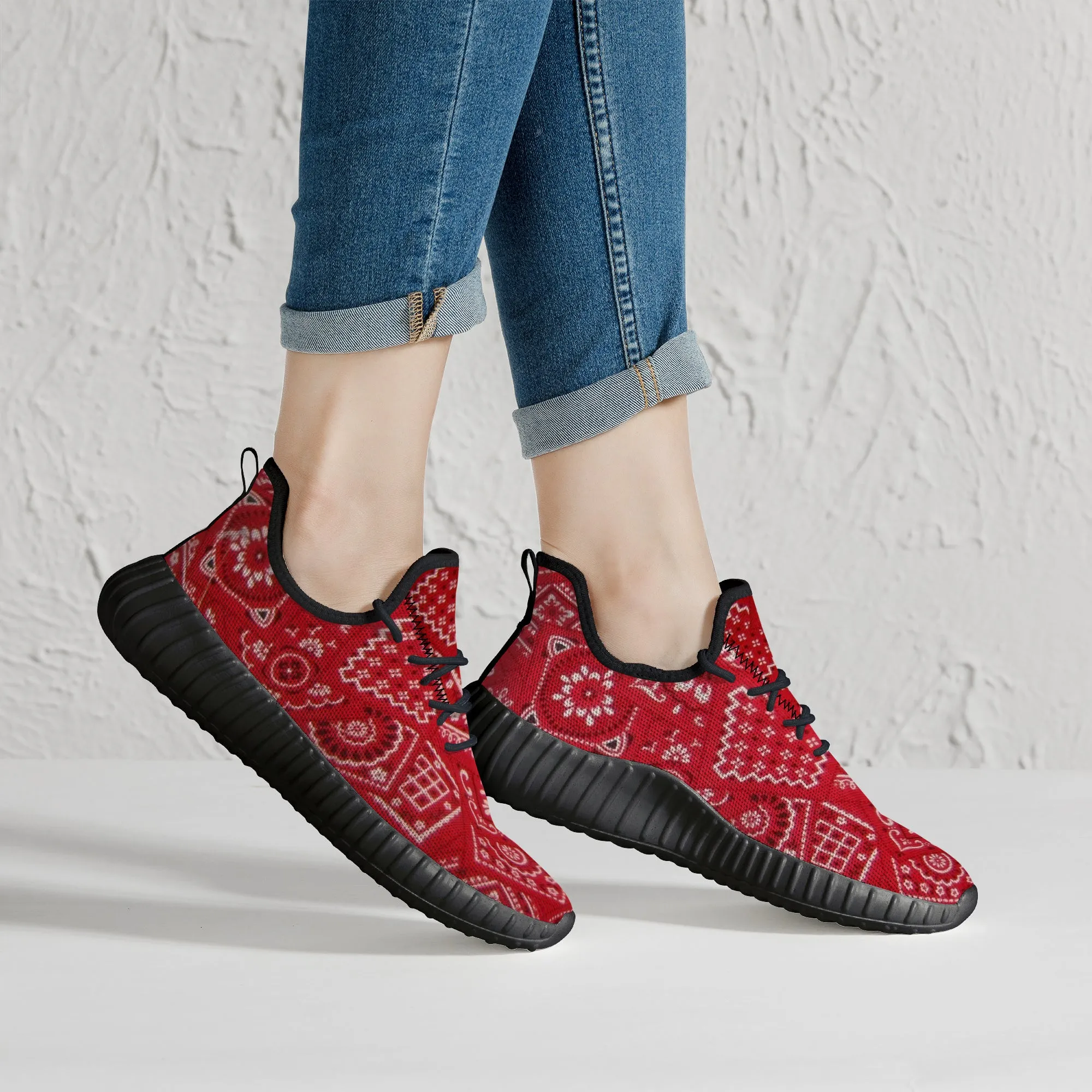 Red Bloods Bandana Pattern Sneakers