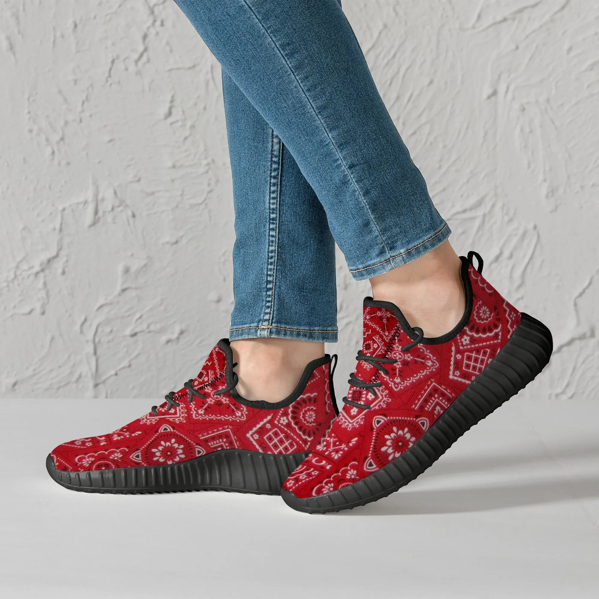 Red Bloods Bandana Pattern Sneakers