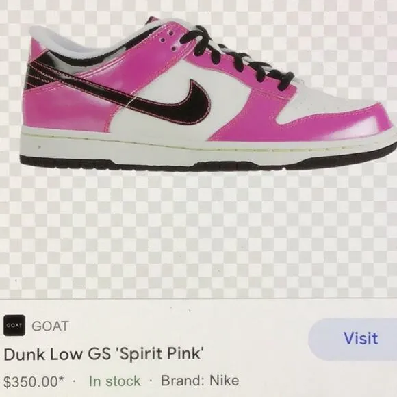 🪀REDUCED NIKE DUNK LOW SPIRIT PINK 1985 DESIGN COLLECTABLE  size 5.5 Youth