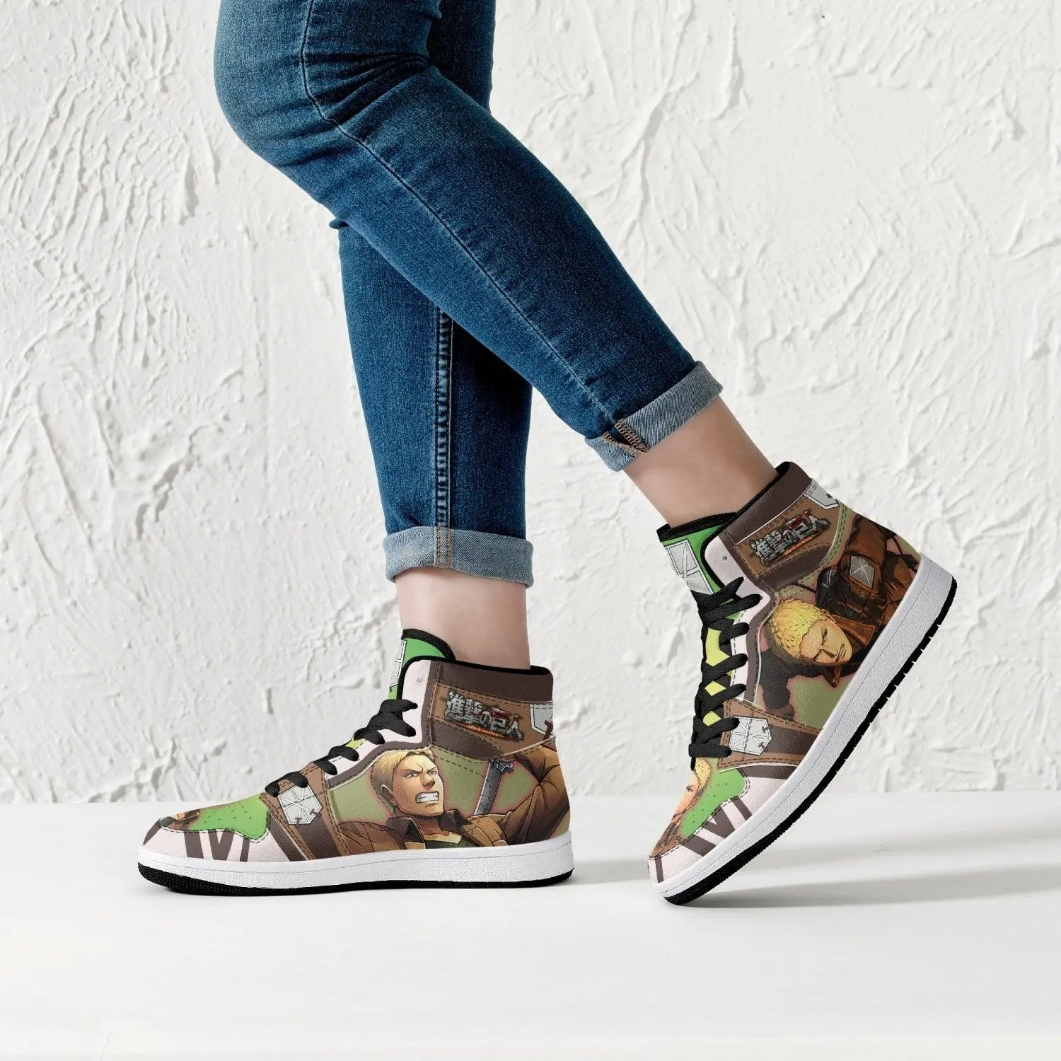 Reiner Braun Attack on Titan Mid 1 Basketball Shoes