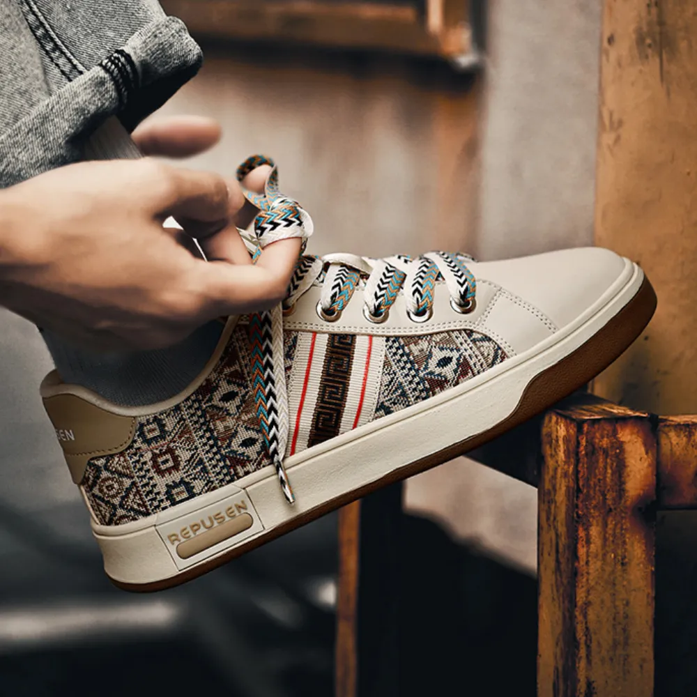 Retro Pattern Low-cut Sneaker