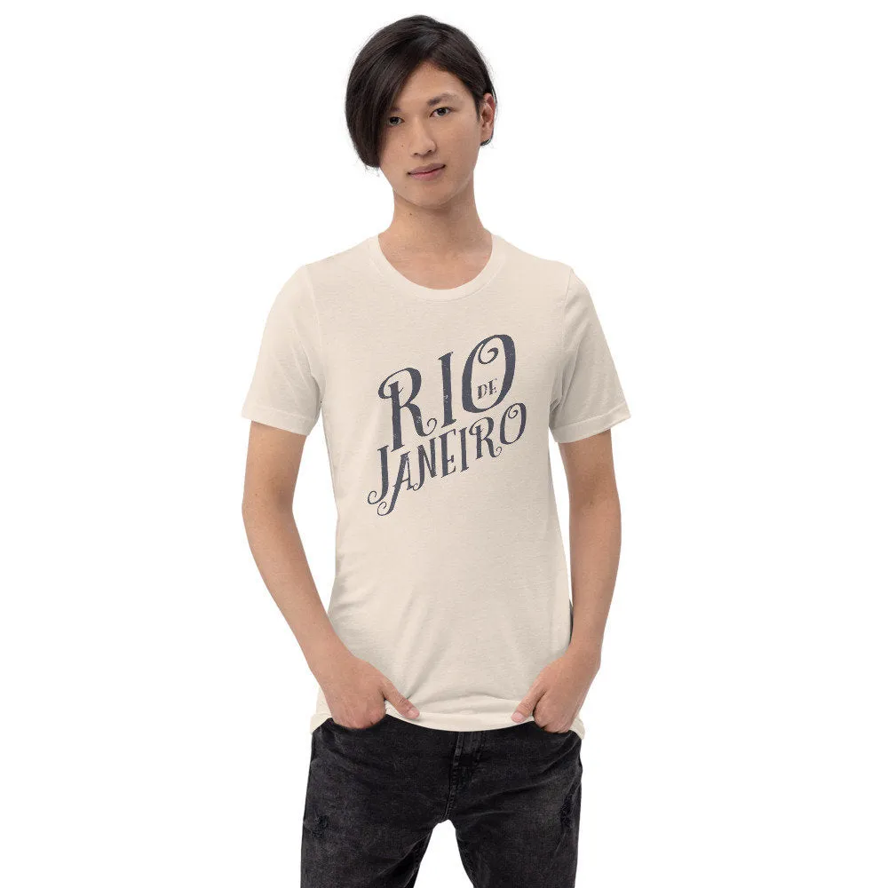 Rio de Janeiro Script — Retro | Vintage-inspired Premium Unisex T-Shirt