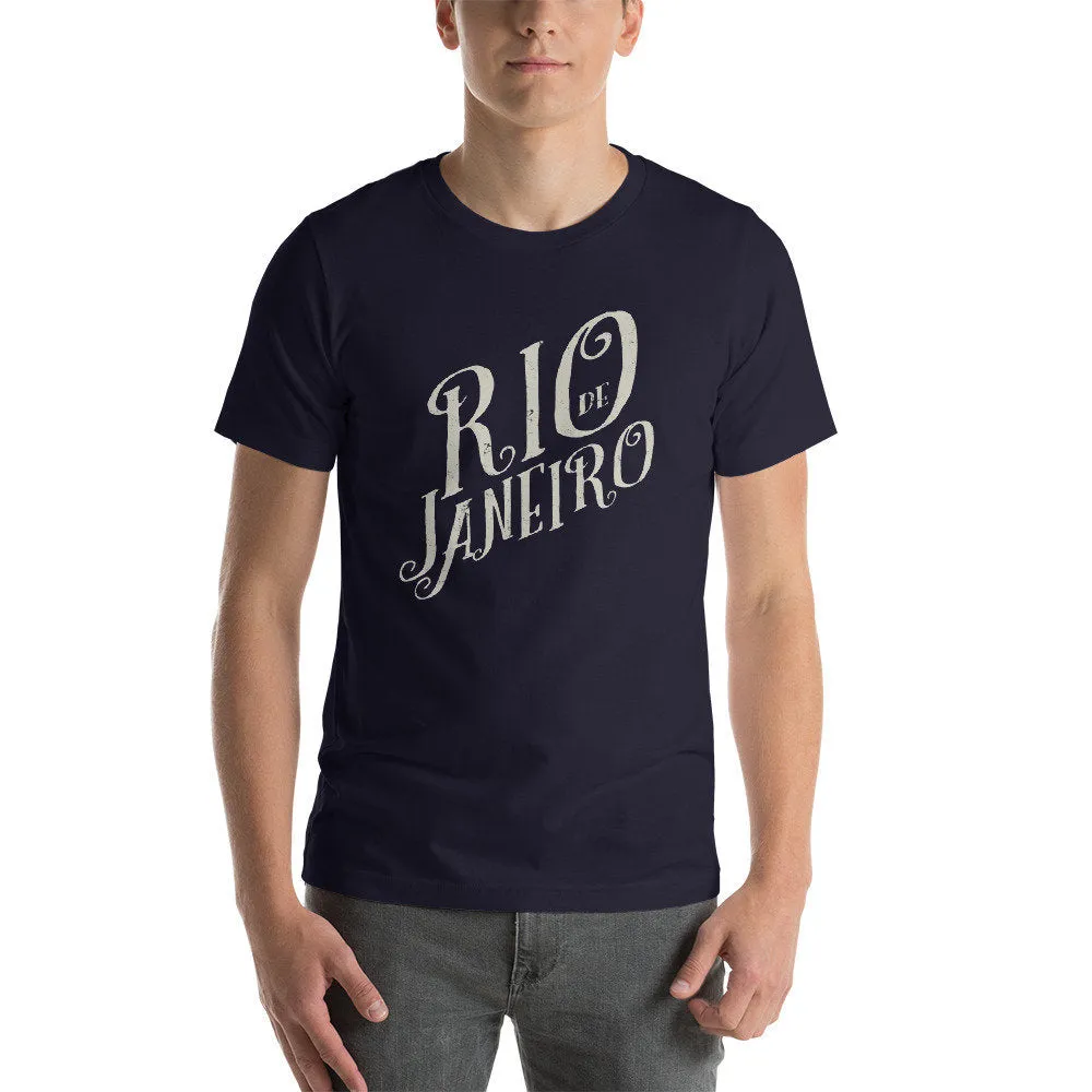 Rio de Janeiro Script — Retro | Vintage-inspired Premium Unisex T-Shirt