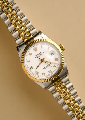 Rolex Datejust 16013 White Roman Dial - 1987