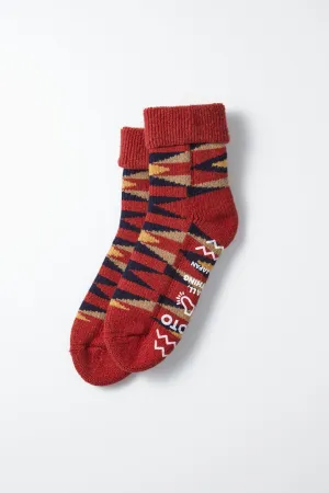 RoToTo Merino Lambs Wool Room Socks "Native" / Red