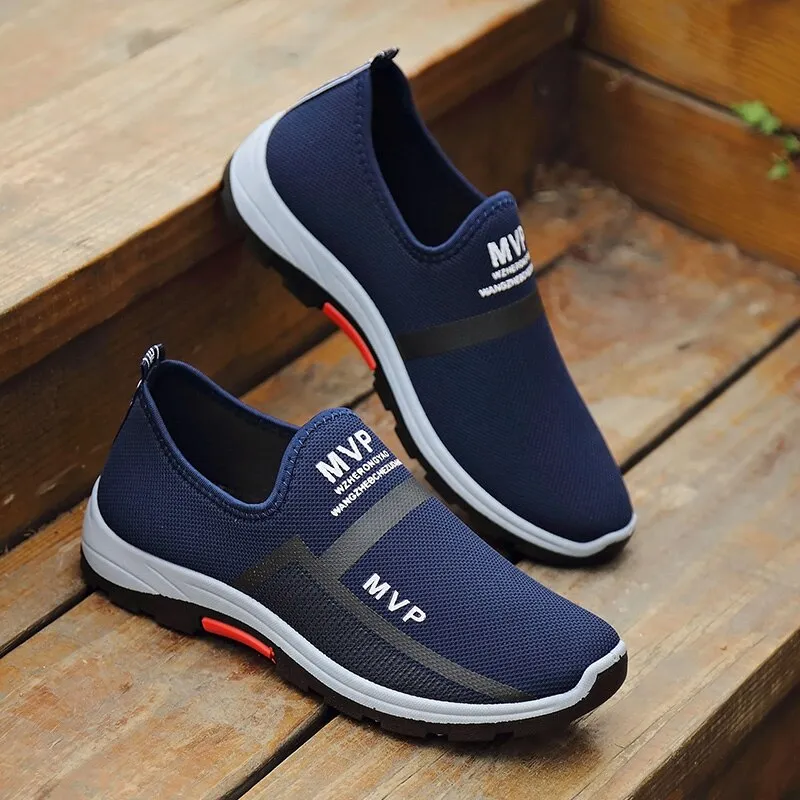 Running Shoes Man Low Top Blue Sneakers