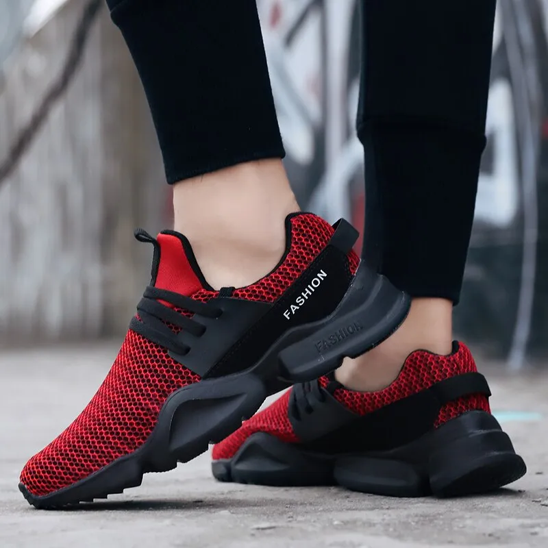 Running Shoes Men Outdoor Breathable Walking Jogging Trainer Athletic Spring Fall Breathable Mesh Lace-up Sport Running Shoes