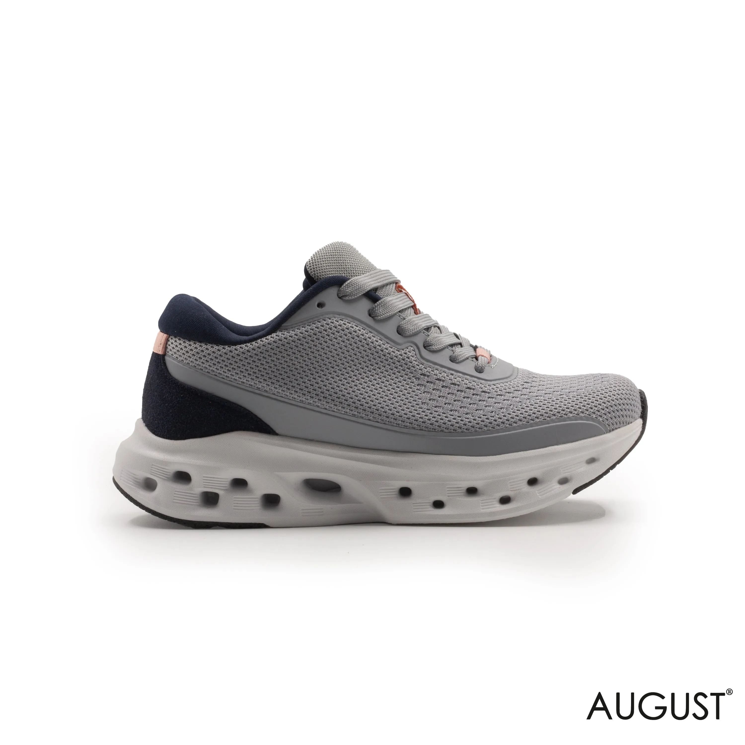 RUNNING SHOES WITH A CUSHIONED FOOTBED AND RUBBER OUTSOLE