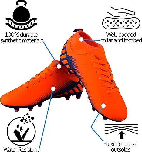 Santos Junior FG Mid Cut Soccer Shoes - Orange/Blue