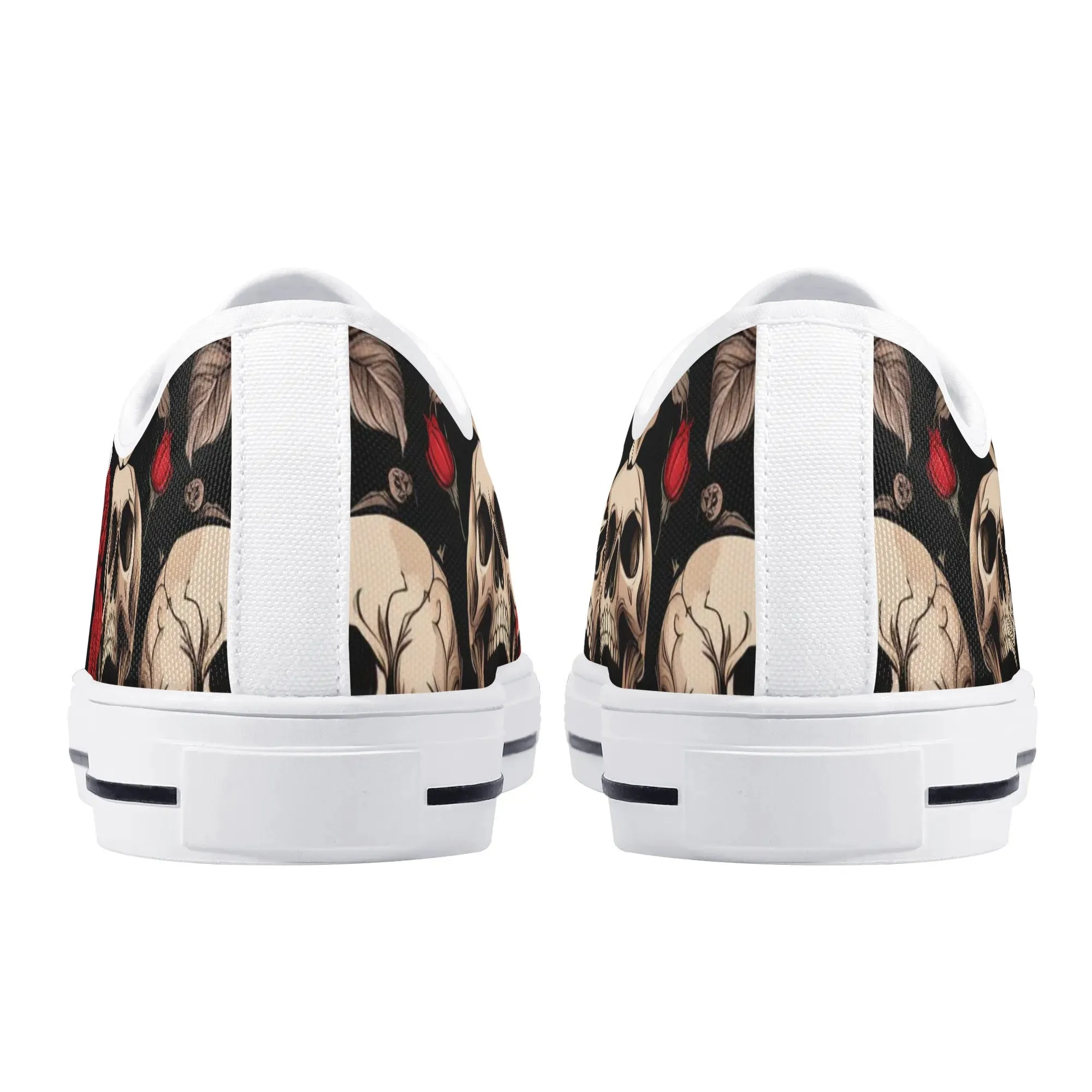 Skulls and Roses Womens Rubber Low Top Sneakers